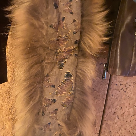Andrew Marc Brown Leather Jacket with Detachable Fox Fur Collar, Women’s XS - Picture 11 of 11